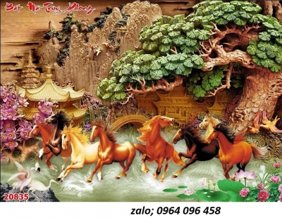 Tranh gạch 3d trang trí phòng khách đẹp 432SN