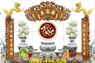 Gạch tranh phòng thờ, tranh ốp tường HP0822