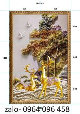 Tranh gạch 3d - gạch tranh 3d trang trí phòng khách - 07CVB
