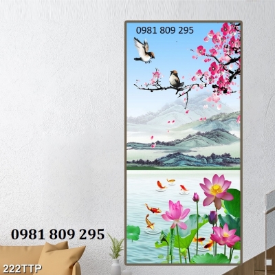 Mẫu gạch tranh khổ dọc , tranh ốp hiên