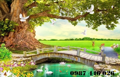 Gạch tranh 3d thiên nhiên 3d HP08283