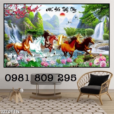 mẫu gạch tranh Mã Đáo Thành Công 3d