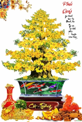 Tranh gạch 3d cây mai 654XO