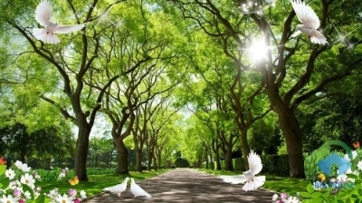 Tranh gạch 3d cây lá vàng - XCV64