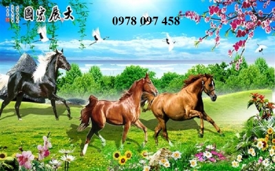 Tranh bát mã - tranh gạch