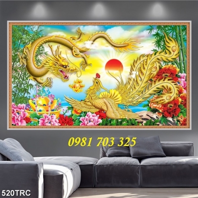 Tranh gạch long phượng phong thủy đẹp