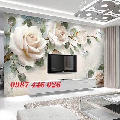 Gạch tranh hoa 3d ốp tường