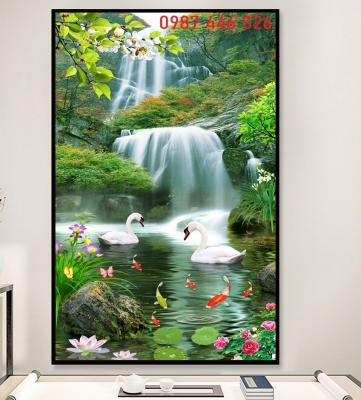 Gạch 3d tranh gạch men thác nước HP9873