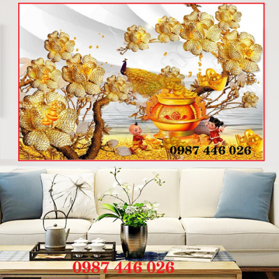 Tranh 3d gạch trang trí tranh tường đẹp HP9272