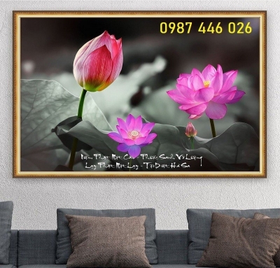 Tranh gạch hoa sen 3d