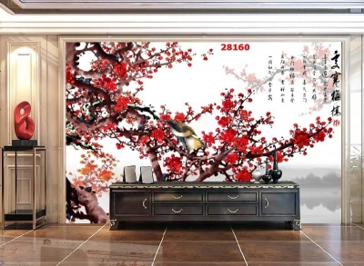 Tranh gạch 3d cành đào - 1888CM