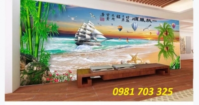 Tranh gạch men 3D thuận buồm xuôi gió