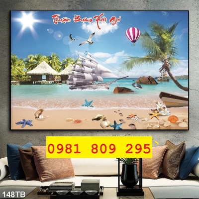 Tranh gạch thuyền buồm cao cấp