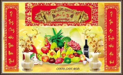 Gạch tranh 3d trang trí phòng thờ