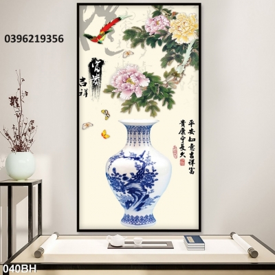 Gạch tranh bình hoa đẹp 3D