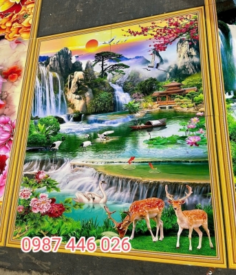 Tranh gạch men tường phong thủy đẹp HP8823
