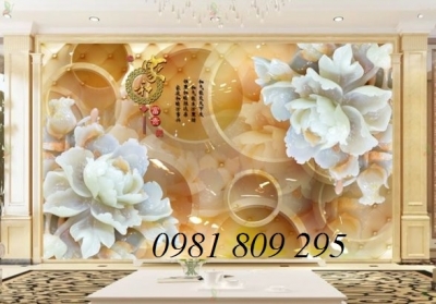 Tranh 3d mẫ đơn - gạch tranh 3d sứ ngọc