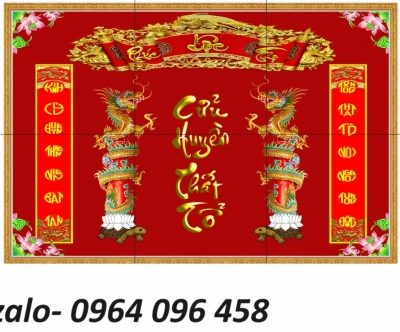 Tranh gạch 3d ốp tường phòng thờ - SLM74