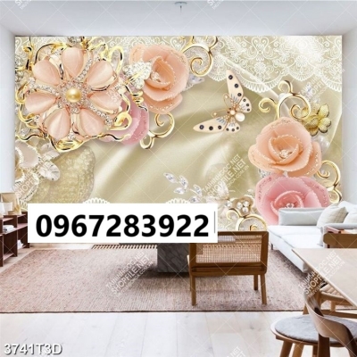 Gạch tranh hoa 3d trang trí