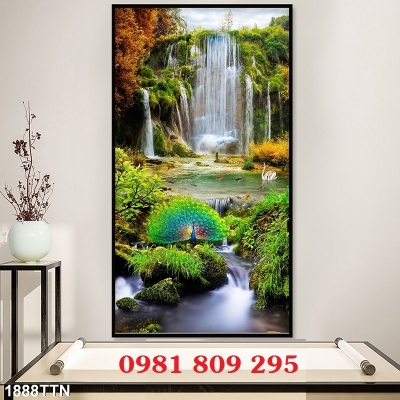 Tranh thác nước , gạch 3d ốp tường JP3255