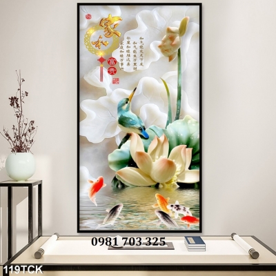 Tranh hoa sen trang trí đẹp