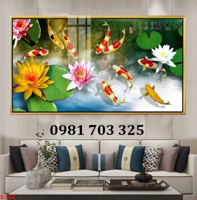 Gạch tranh 3D đẹp cá chép