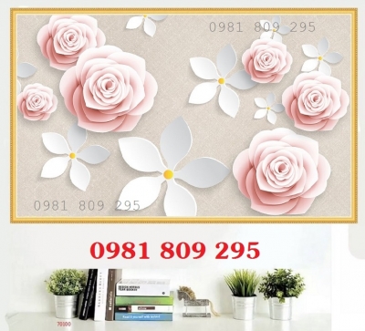 Gạch trang trí 3d hoa ngọc ốp tường
