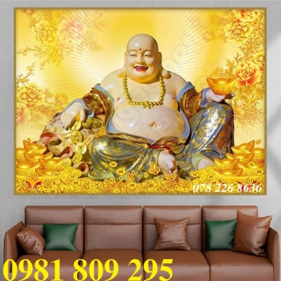 Mẫu gạch tranh thần tài 3d