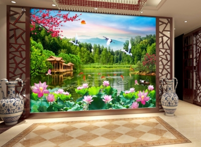 Tranh cảnh đồng quê tranh gạch 3d cảnh đồng quê - HD33