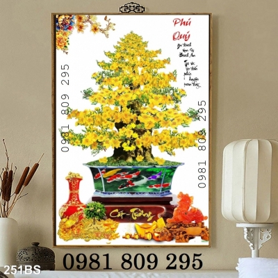 Tranh 3d hoa mai , gạch tranh 3d khổ dọc DP939