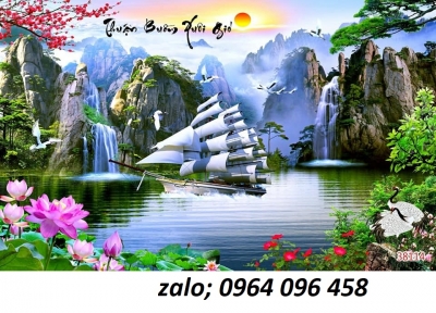 Tranh gạch 3d thuyền buồm - 833XC