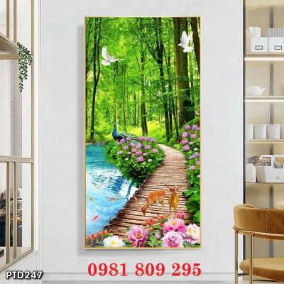Tranh gạch trang trí 3d lối đi