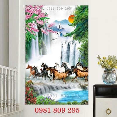 Gạch ốp tường 3d thác nước khổ dọc