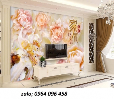 Tranh gạch 3d chim công - HSX44