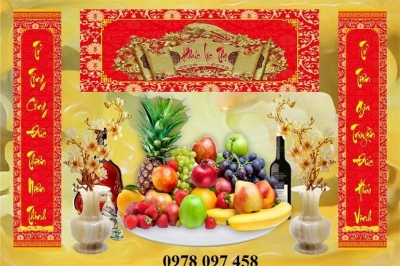 Tranh 3D dán phòng thờ truyền thống