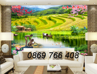 Tranh 3d phong cảnh quê hương