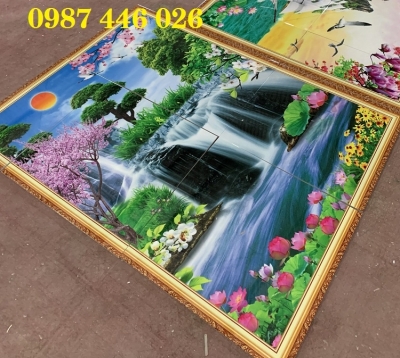 Gạch ốp tường- tranh gạch men đẹp phòng khách HP9822