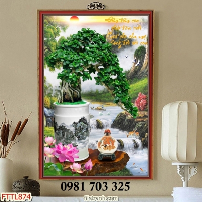 Tranh gạch đẹp 3D hoa mai trang trí