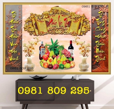 Tranh gạch 3d câu đối ốp phòng thờ