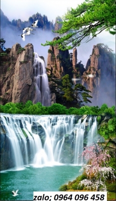 Tranh gạch ốp tường phong cảnh khổ đứng 3d - NNVV5