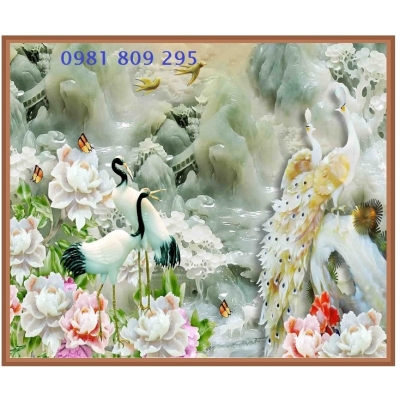 Gạch trang trí 3d con công HP3695