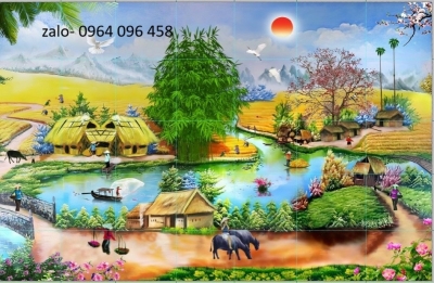 Tranh gạch phong cảnh đồng quê 3d - HDVC63