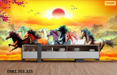 Gạch tranh ngựa đẹp 3d trang trí