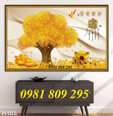 gạch tranh 3d cây tiền ốp tường