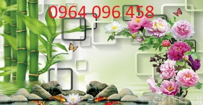 Mẫu tranh gạch 3d phong thủy phòng khách - KLL09
