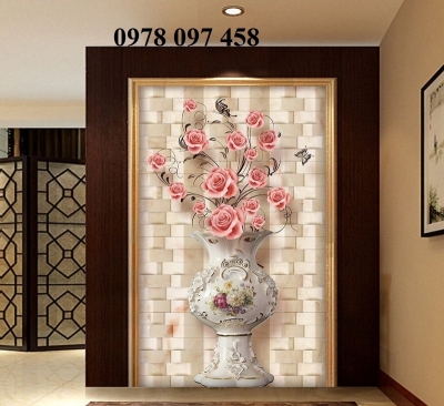 Tranh 3D - tranh bình hoa