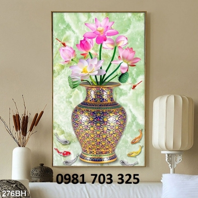 Gạch tranh bình hoa 3D trang trí đẹp