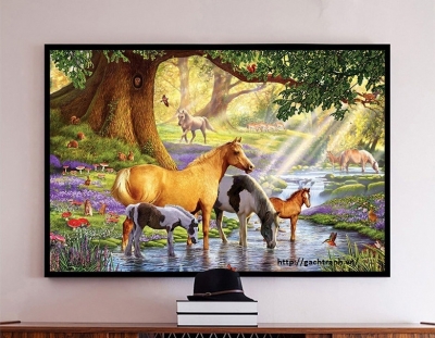 Tranh gạch 3d mã đáo thành công gạch tranh 3d ốp tường - 687CP