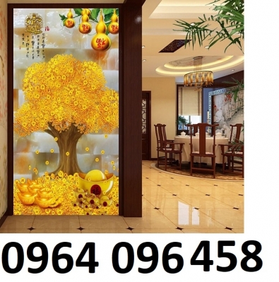 Tranh gạch 3d ốp tường phong thủy cây kim tiền - 688CV