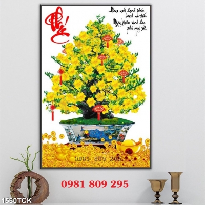 Gạch men ốp tường trang trí hoa mai vàng